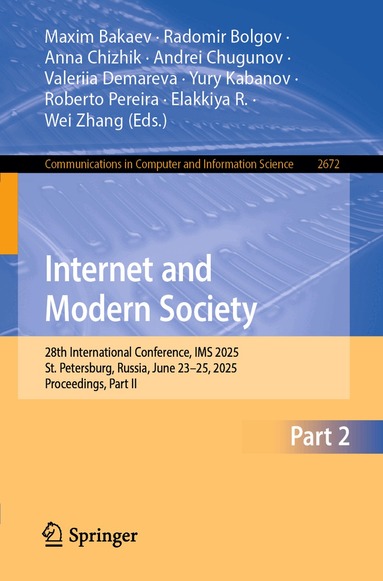Maxim Bakaev, Radomir Bolgov, Anna Chizhik, Andrei Chugunov, Valeriia Demareva, Yury Kabanov, Roberto Pereira, Elakkiya R., Wei Zhang - Internet and Modern Society, Häftad