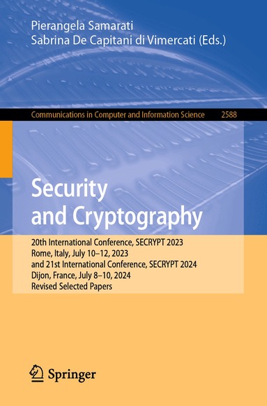 Pierangela Samarati, Sabrina De Capitani di Vimercati - Security and Cryptography, Häftad
