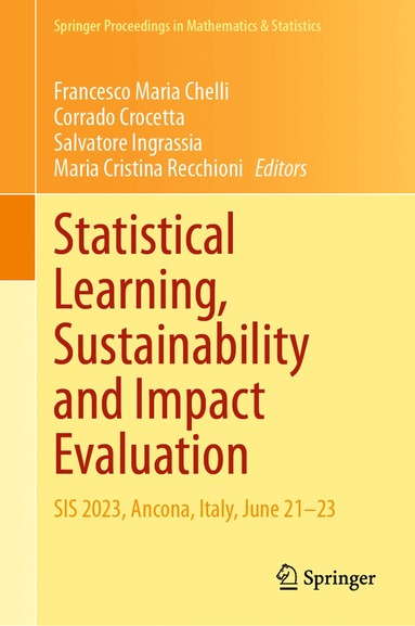Francesco Maria Chelli, Corrado Crocetta, Salvatore Ingrassia, Maria Cristina Recchioni - Statistical Learning, Sustainability and Impact Evaluation, Inbunden