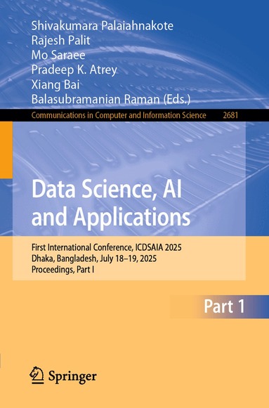 Shivakumara Palaiahnakote, Rajesh Palit, Mo Saraee, Pradeep K. Atrey, Xiang Bai, Balasubramanian Raman - Data Science, AI and Applications, Häftad
