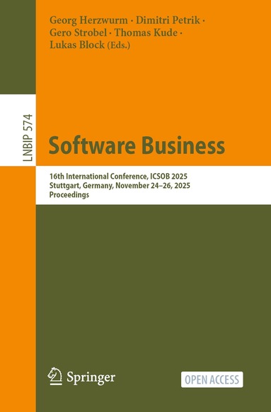 Georg Herzwurm, Dimitri Petrik, Gero Strobel, Thomas Kude, Lukas Block - Software Business, Häftad