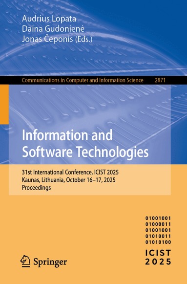 Audrius Lopata, Daina Gudonienė, Jonas Čeponis - Information and Software Technologies, Häftad