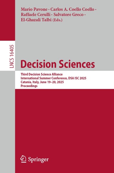 Mario Pavone, Carlos A. Coello Coello, Raffaele Cerulli, Salvatore Greco, El-Ghazali Talbi - Decision Sciences, Häftad