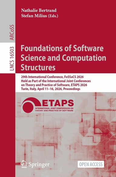 Nathalie Bertrand, Stefan Milius - Foundations of Software Science and Computation Structures, Häftad