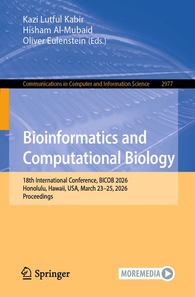 Kazi Lutful Kabir, Hisham Al-Mubaid, Oliver Eulenstein - Bioinformatics and Computational Biology, Häftad