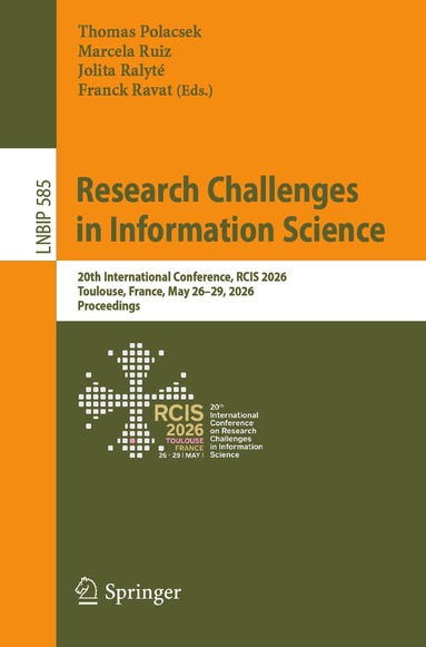 Thomas Polacsek, Marcela Ruiz, Jolita Ralyté, Franck Ravat - Research Challenges in Information Science, Häftad