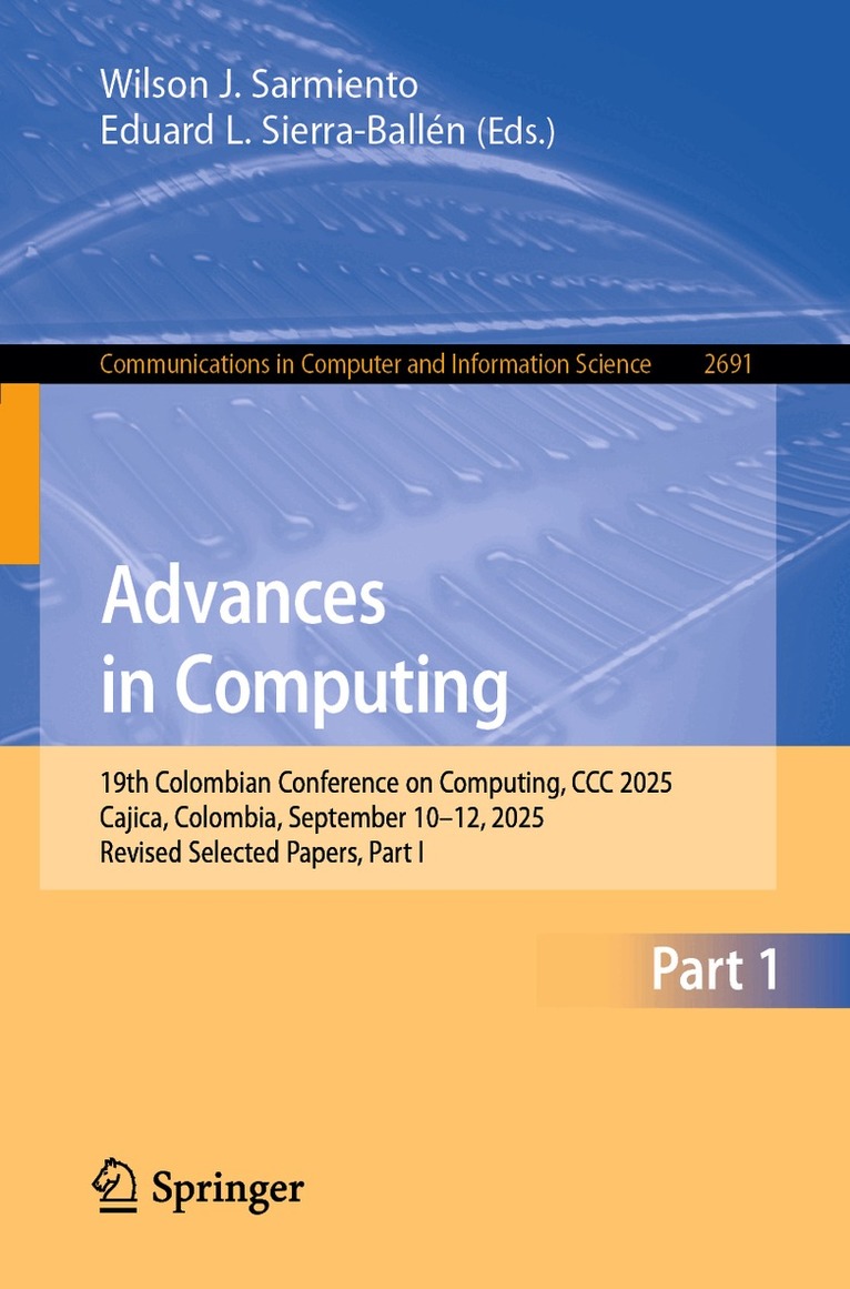 Wilson J. Sarmiento, Eduard L. Sierra-Ballén - Advances in Computing, Häftad