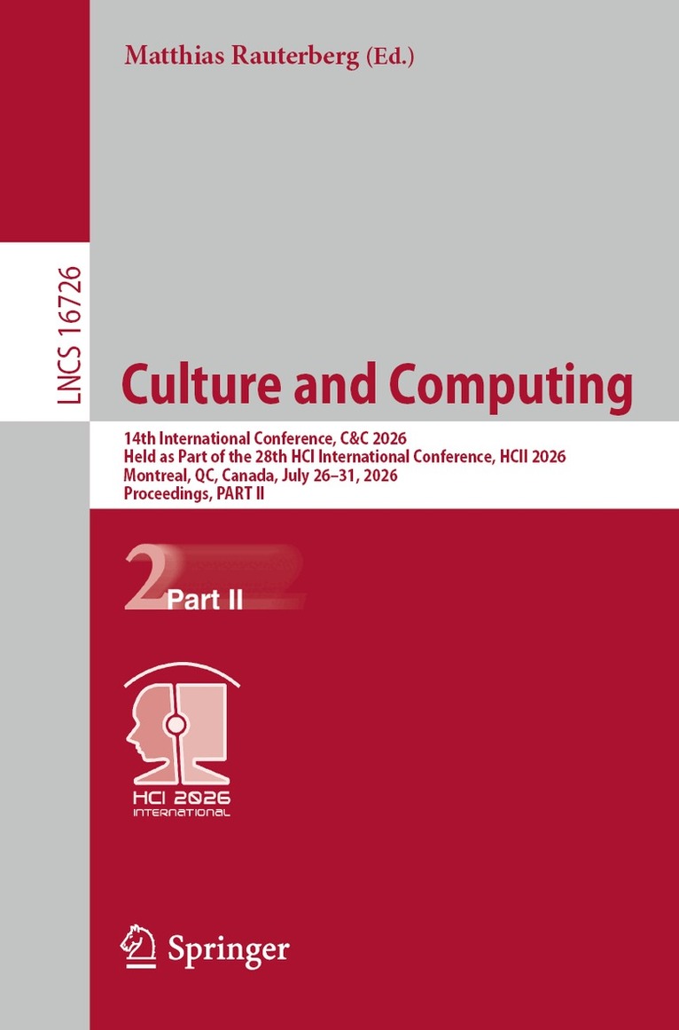 Matthias Rauterberg - Culture and Computing, Häftad