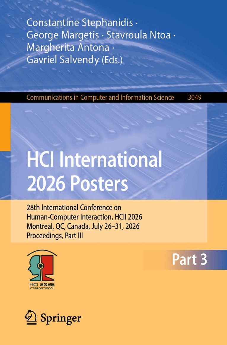 Constantine Stephanidis, George Margetis, Stavroula Ntoa, Margherita Antona, Gavriel Salvendy - HCI International 2026 Posters, Häftad