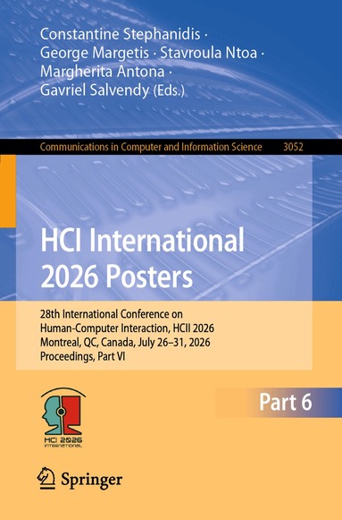 Constantine Stephanidis, George Margetis, Stavroula Ntoa, Margherita Antona, Gavriel Salvendy - HCI International 2026 Posters, Häftad