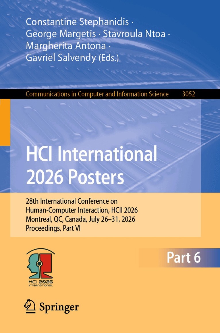 Constantine Stephanidis, George Margetis, Stavroula Ntoa, Margherita Antona, Gavriel Salvendy - HCI International 2026 Posters, Häftad