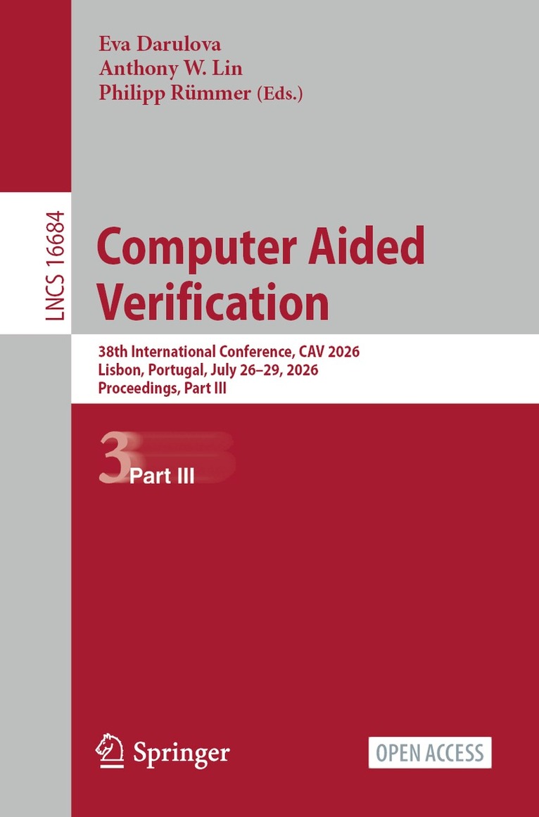Eva Darulova, Anthony W. Lin, Philipp Rümmer - Computer Aided Verification, Häftad. Tillgänglighet: Lägg i varukorg