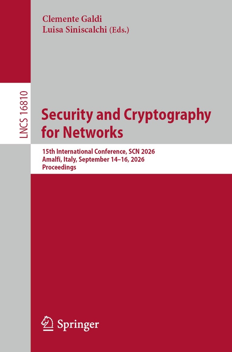 Clemente Galdi, Luisa Siniscalchi - Security and Cryptography for Networks, Häftad