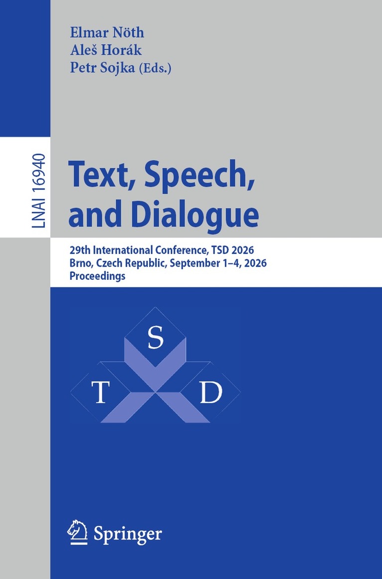 Elmar Nöth, Aleš Horák, Petr Sojka - Text, Speech, and Dialogue, Häftad. Tillgänglighet: Lägg i varukorg