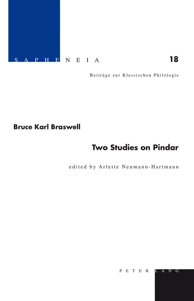 Two Studies on Pindar 1