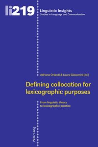 bokomslag Defining collocation for lexicographic purposes