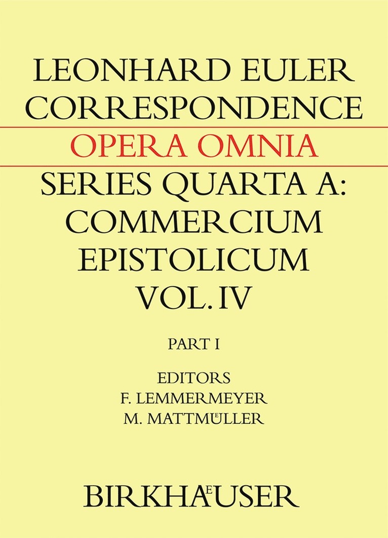 Correspondence of Leonhard Euler with Christian Goldbach 1