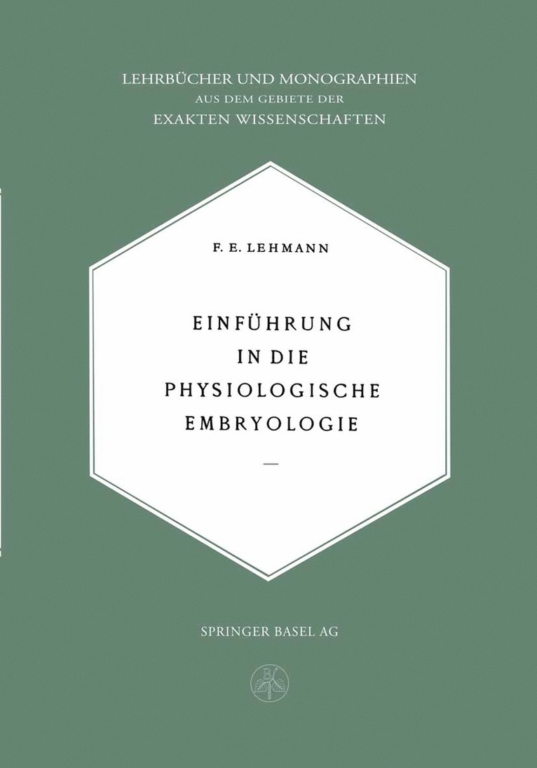 Einfhrung in die Physiologische Embryologie 1