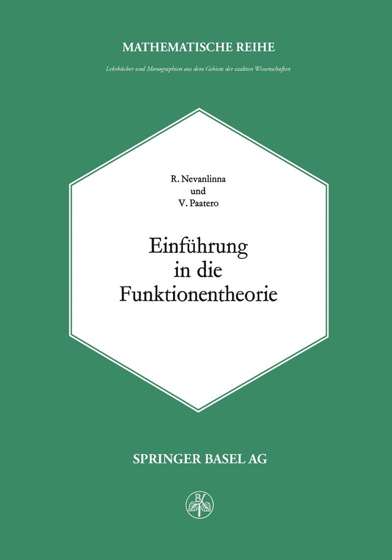 R. Nevanlinna - Einführung in die Funktionentheorie, Häftad