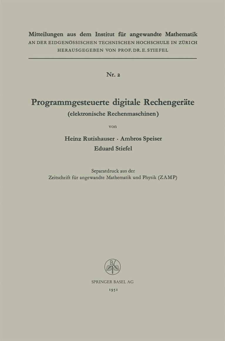 Programmgesteuerte digitale Rechengerte (elektronische Rechenmaschinen) 1