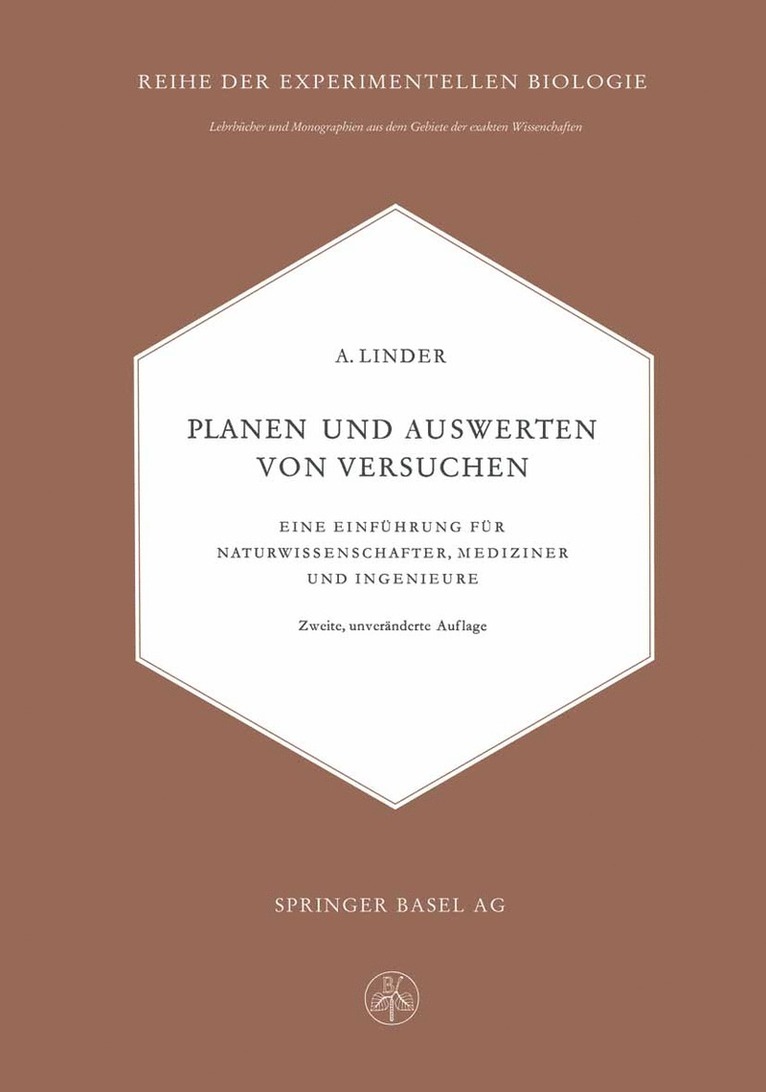 Arthur Linder - Planen und Auswerten von Versuchen, Häftad