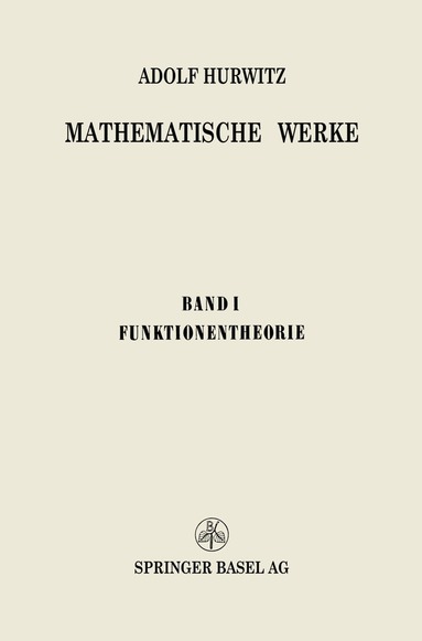 Adolf Hurwitz, George Pólya, NA Eidgenössische Technische Hochschule - Mathematische Werke, Häftad