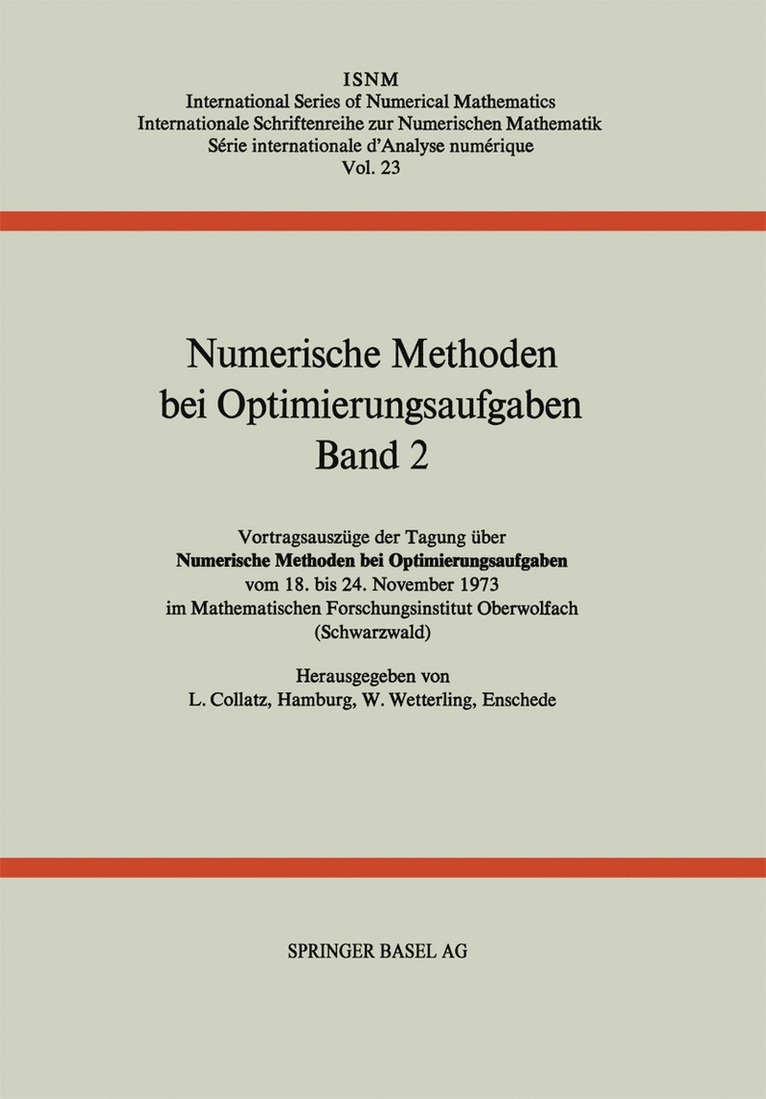 Numerische Methoden bei Optimierungsaufgaben 1