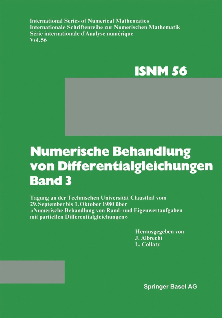 Numerische Behandlung von Differentialgleichungen Band 3 1