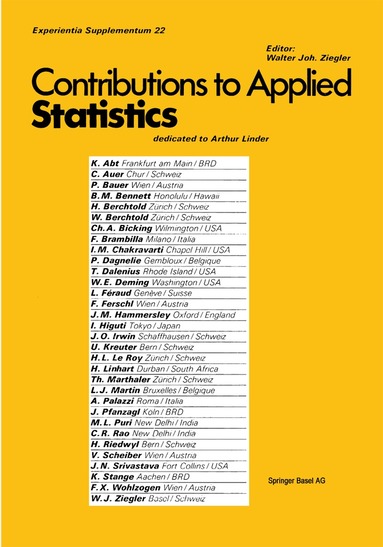 Ziegler - Contribution to Applied Statistics, Häftad