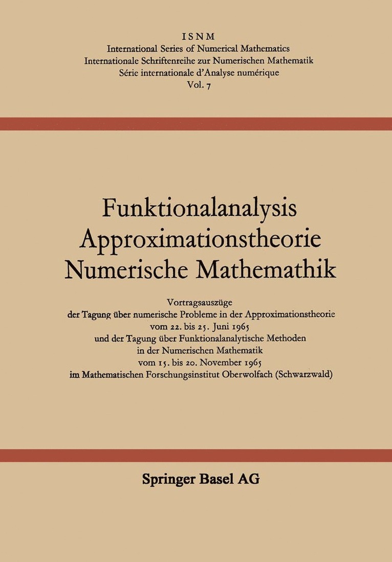 Funktionalanalysis Approximationstheorie Numerische Mathematik 1