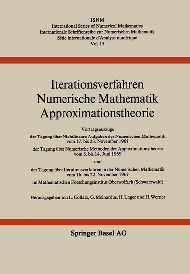 COLLATZ, MEINARDUS, UNGER, WERNER - Iterationsverfahren Numerische Mathematik Approximationstheorie, Häftad