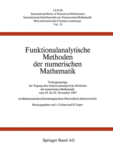 COLLATZ, UNGER - Funktionalanalytische Methoden der numerischen Mathematik, Häftad