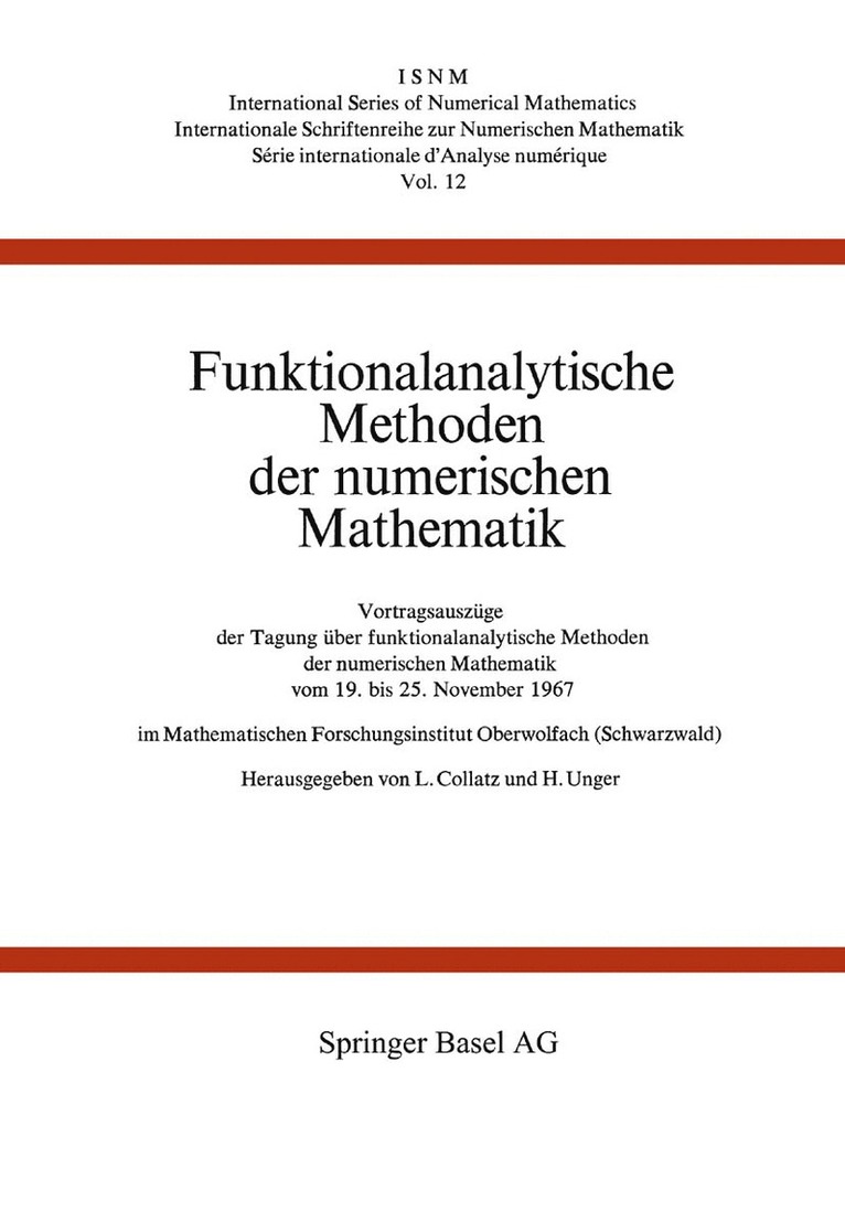 Funktionalanalytische Methoden der numerischen Mathematik 1