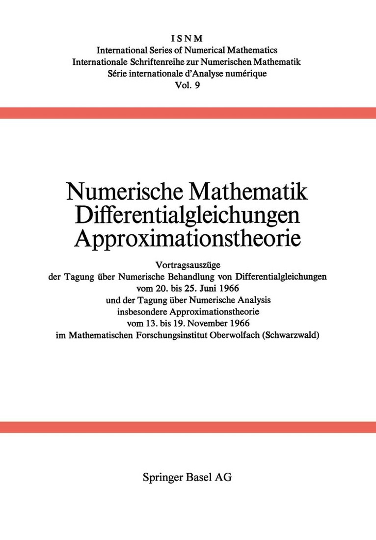 Collatz, Meinradus, Unger - Numerische Mathematik Differentialgleichungen Approximationstheorie, Häftad