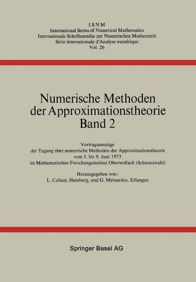 COLLATZ, MEINARDUS - Numerische Methoden der Approximationstheorie, Häftad