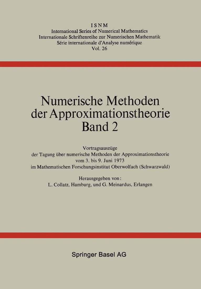 Numerische Methoden der Approximationstheorie 1