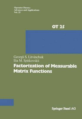 G.S. Litvinchuk, Spitkovskii, G. S. Litvinchuk - Factorization of Measurable Matrix Functions, Häftad