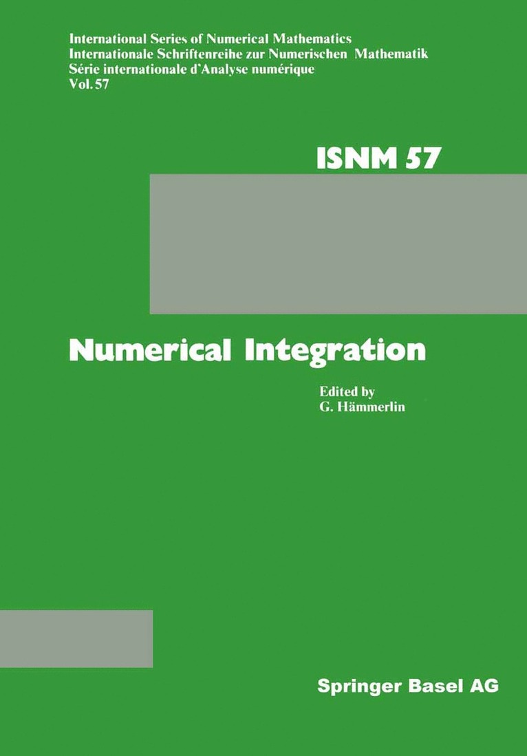 HÄMMERLIN, Hämmerlin - Numerical Integration, Häftad