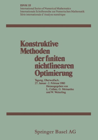 Lothar Collatz, Günther Meinardus, Wolfgang Wetterling - Konstruktive Methoden der finiten nichtlinearen Optimierung, Häftad