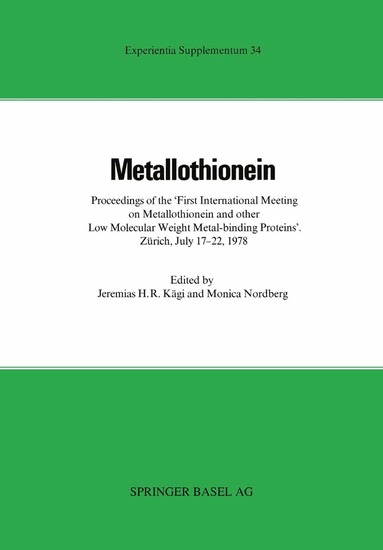 J. Kägi, Piscator - Metallothionein, Häftad
