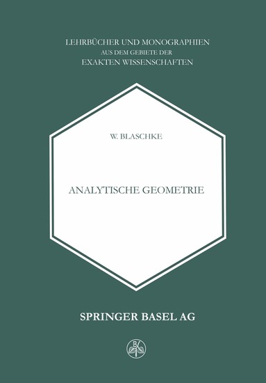 W. Blaschke - Analytische Geometrie, Häftad