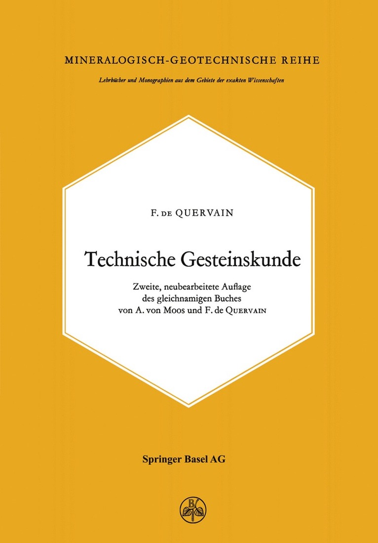F.de Quervain, F. De Quervain - Technische Gesteinskunde, Häftad