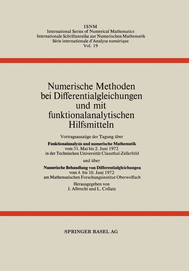 Numerische Methoden bei Differentialgleichungen und mit funktionalanalytischen Hilfsmitteln 1