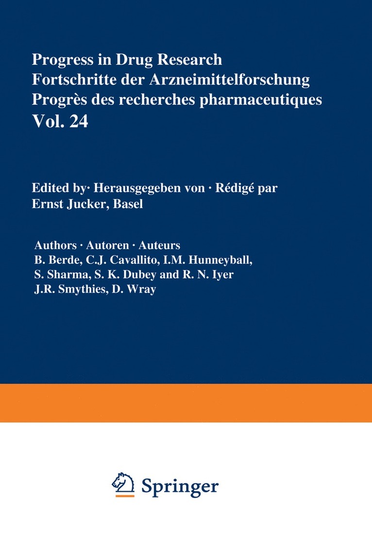 JUCKER, Jucker - Progress in Drug Research / Fortschritte der Arzneimittelforschung / Progrès des recherches pharmaceutiques, Häftad