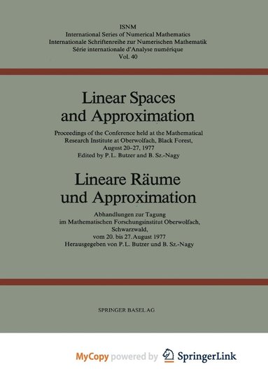 bokomslag Linear Spaces And Approximation / Lineare Raume Und Approximation