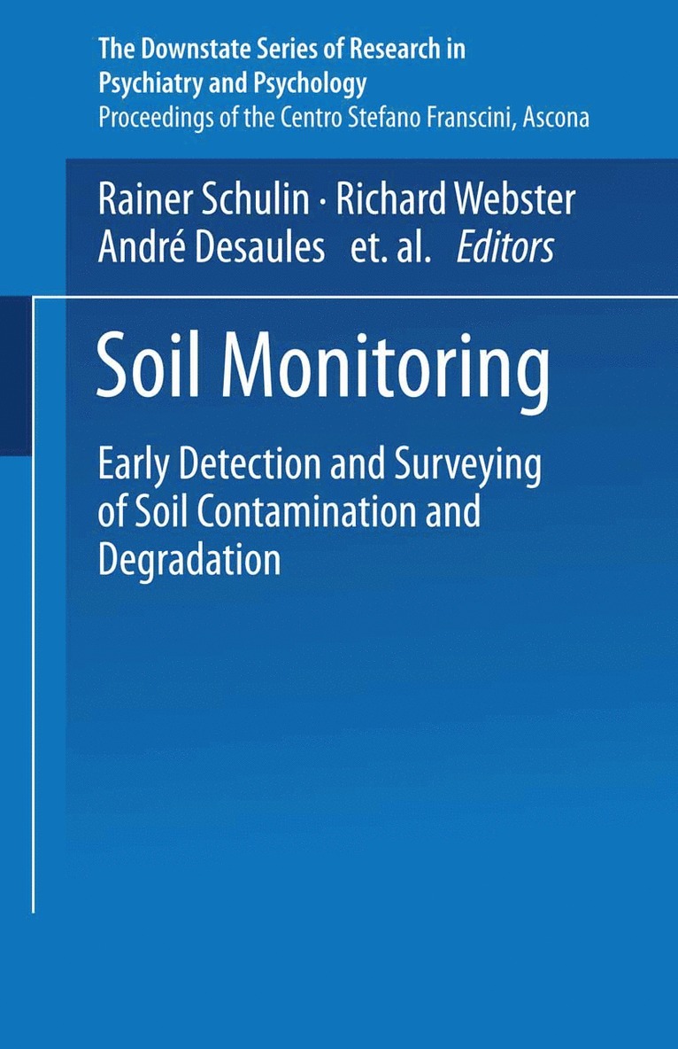 Schulin, Desaules, Webster, Steiger - Soil Monitoring, Häftad