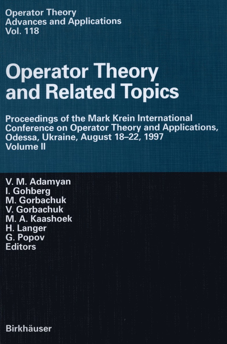 Operator Theory and Related Topics 1