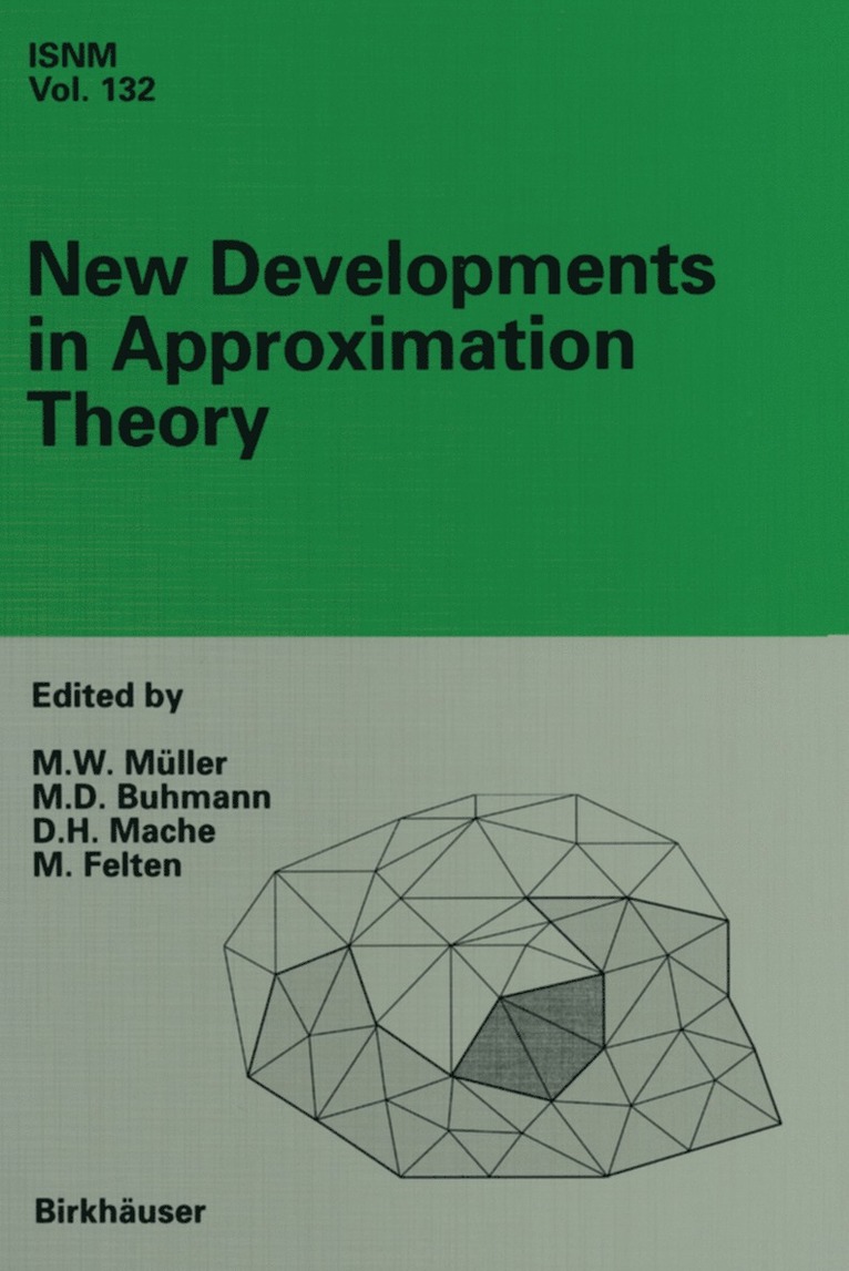 Manfred W. Müller, Martin D. Buhmann, Detlef Mache, Michael Felten - New Developments in Approximation Theory, Häftad