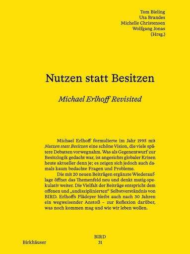 Uta Brandes, Tom Bieling, Michelle Christensen, Wolfgang Jonas - Nutzen statt Besitzen, Häftad