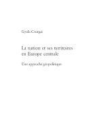 bokomslag La nation et ses territoires en Europe centrale